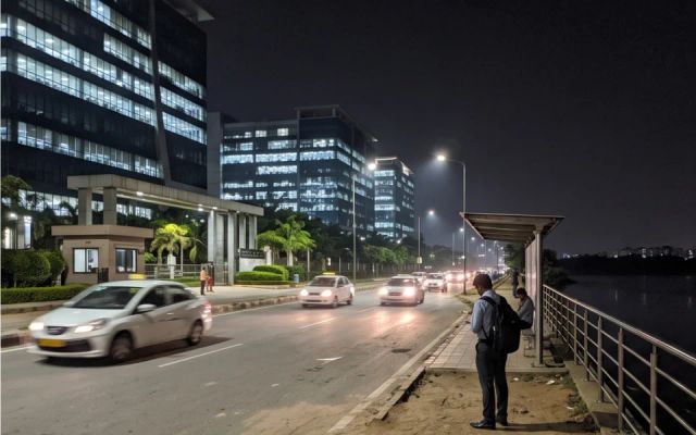 Call girls area Bellandur — tech park towers and the lake at night