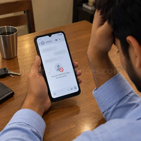After the payment the chat says: You can't send messages to this contact